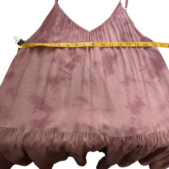 Raviya Tie-Dye Mauve Tiered Mini Dress With Adjustable Straps - Picture 6 of 10